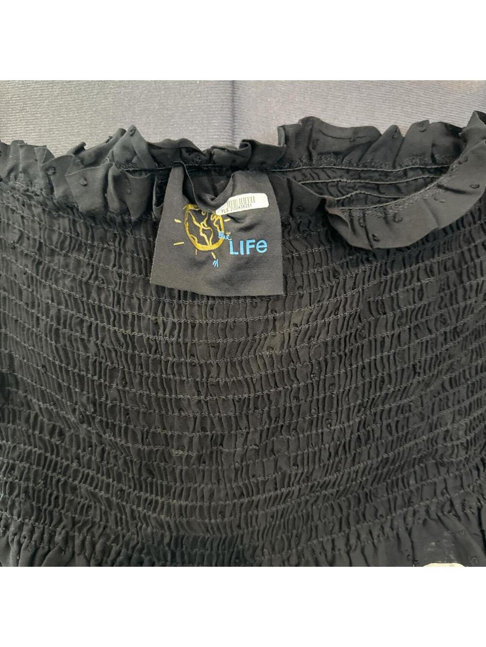 Life Black Two-Piece Smocked Crop Top and Skirt Set - Picture 3 of 7